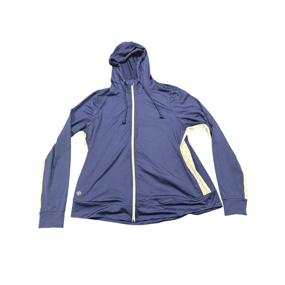 Zelos Women's Blue Full Zip Performance Activewear Hoodie Jacket Size XL